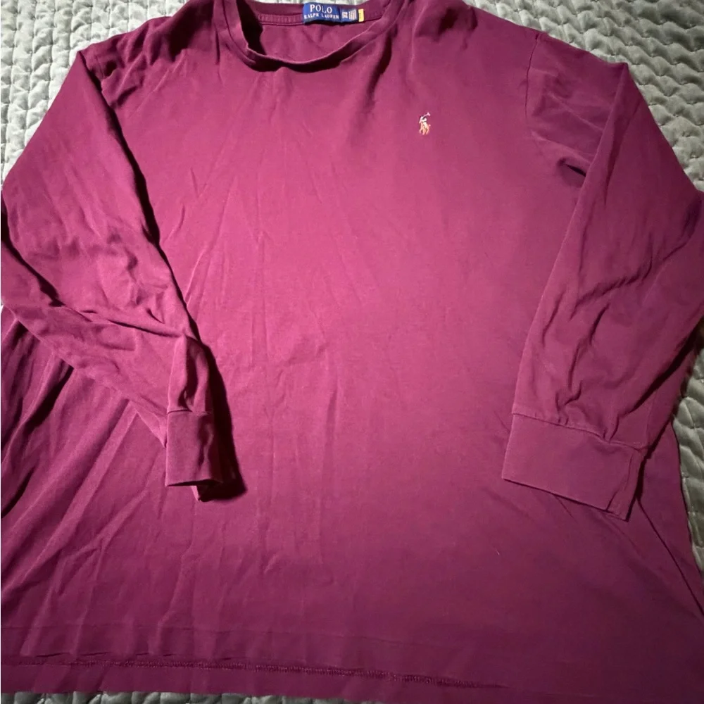 Polo Ralph‎ Lauren maroon burgundy long sleeve t shirt size 2XB